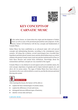 Key Concepts of Carnatic Music