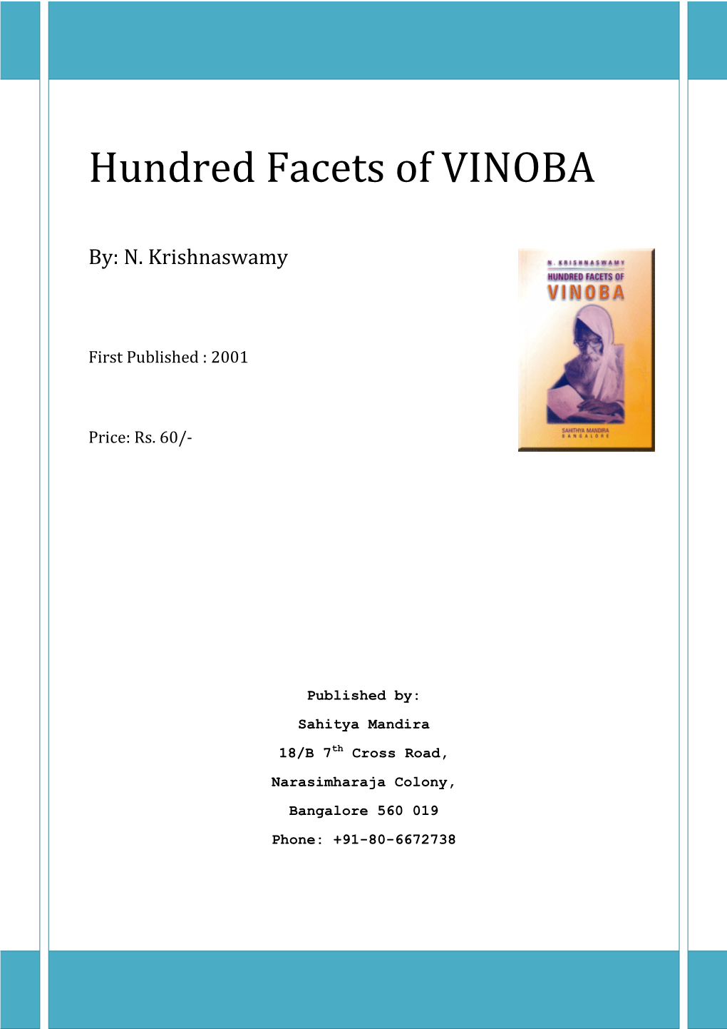Hundred Facets of VINOBA
