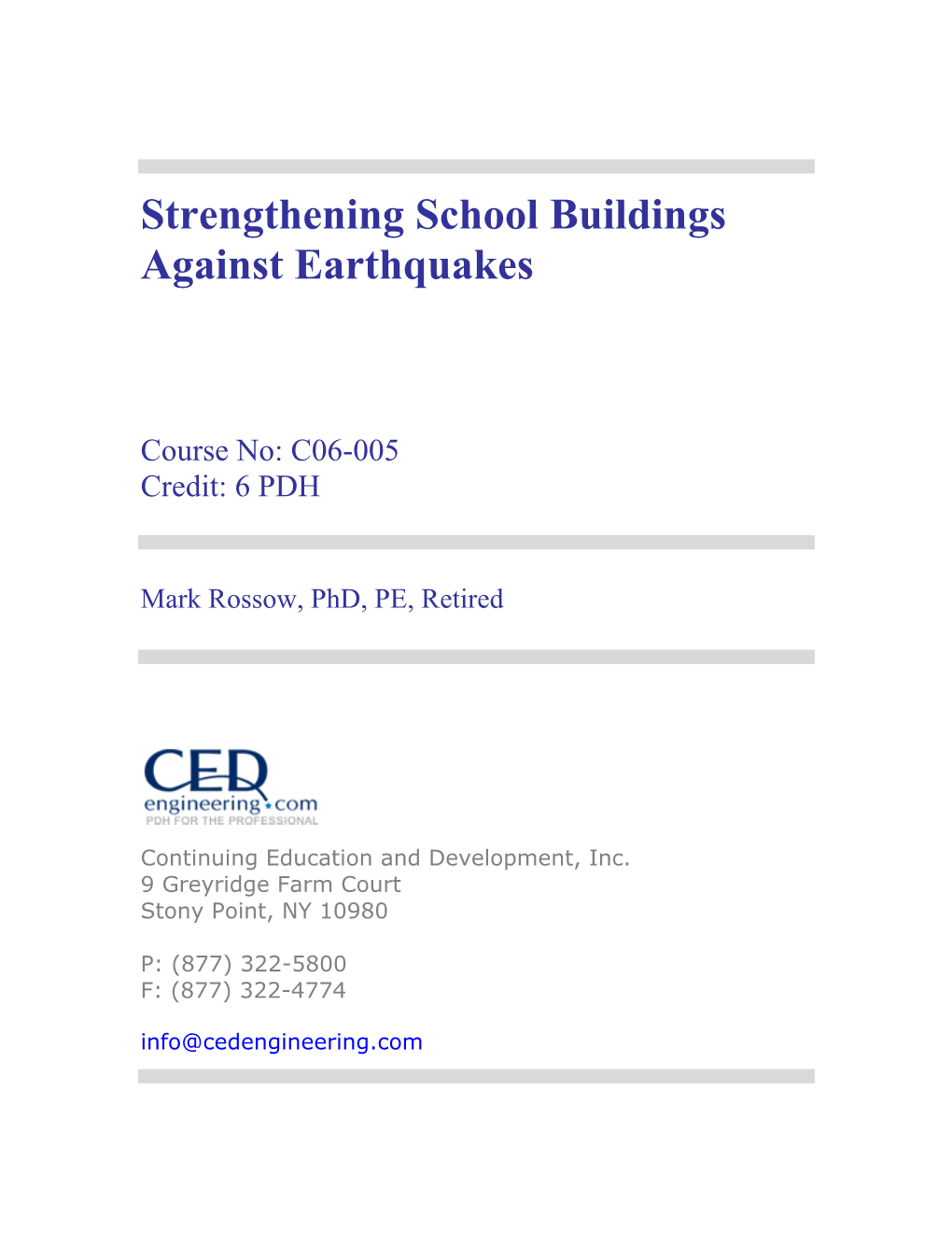 Strengthening School Buildings Against Earthquakes