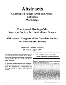 Abstracts of the 92Nd Annual Meeting of the American Society for Horticultural Science
