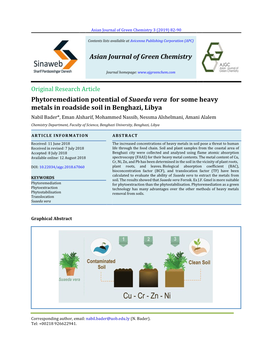 Asian Journal of Green Chemistry 3 (2019) 82-90