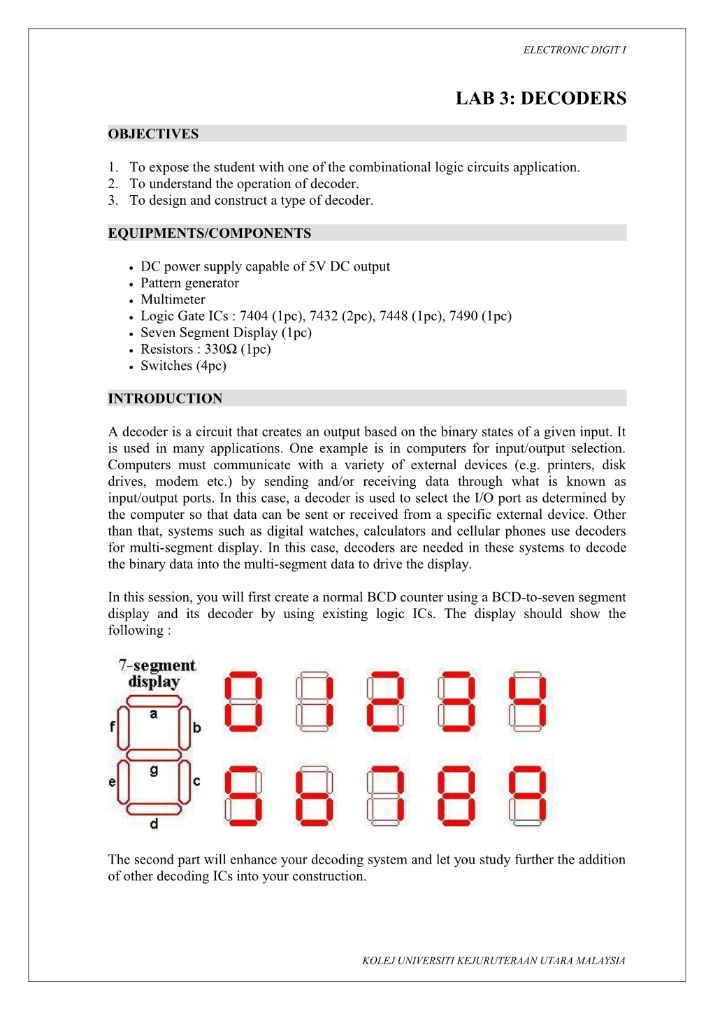 Electronic Digit I