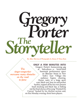 Gregory Porter Storytellerthe by Allen Morrison / Photography by Jimmy & Dena Katz