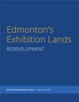 Exhibition Lands REDEVELOPMENT
