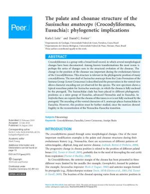 (Crocodyliformes, Eusuchia): Phylogenetic Implications