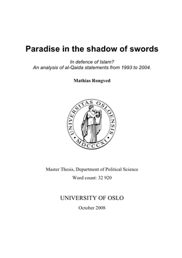 Paradise in the Shadow of Swords