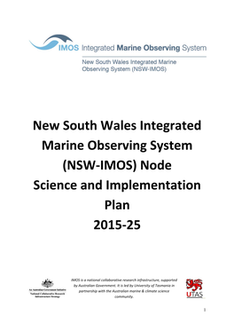 (NSW-IMOS) Node Science and Implementation Plan 2015-25