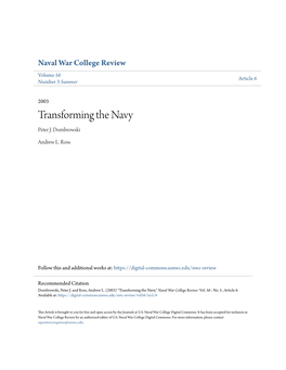 Transforming the Navy Peter J