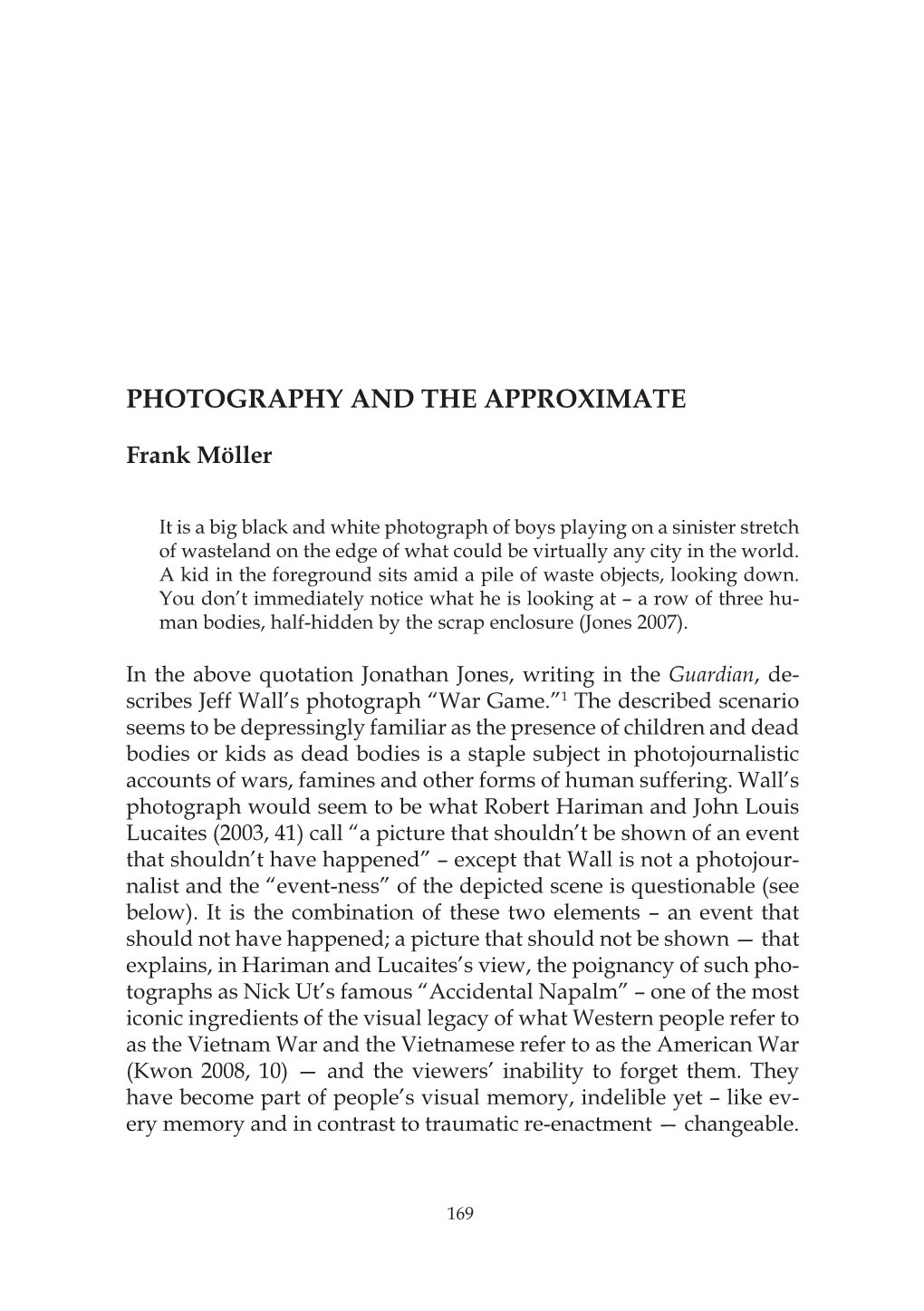 Photography and the Approximate