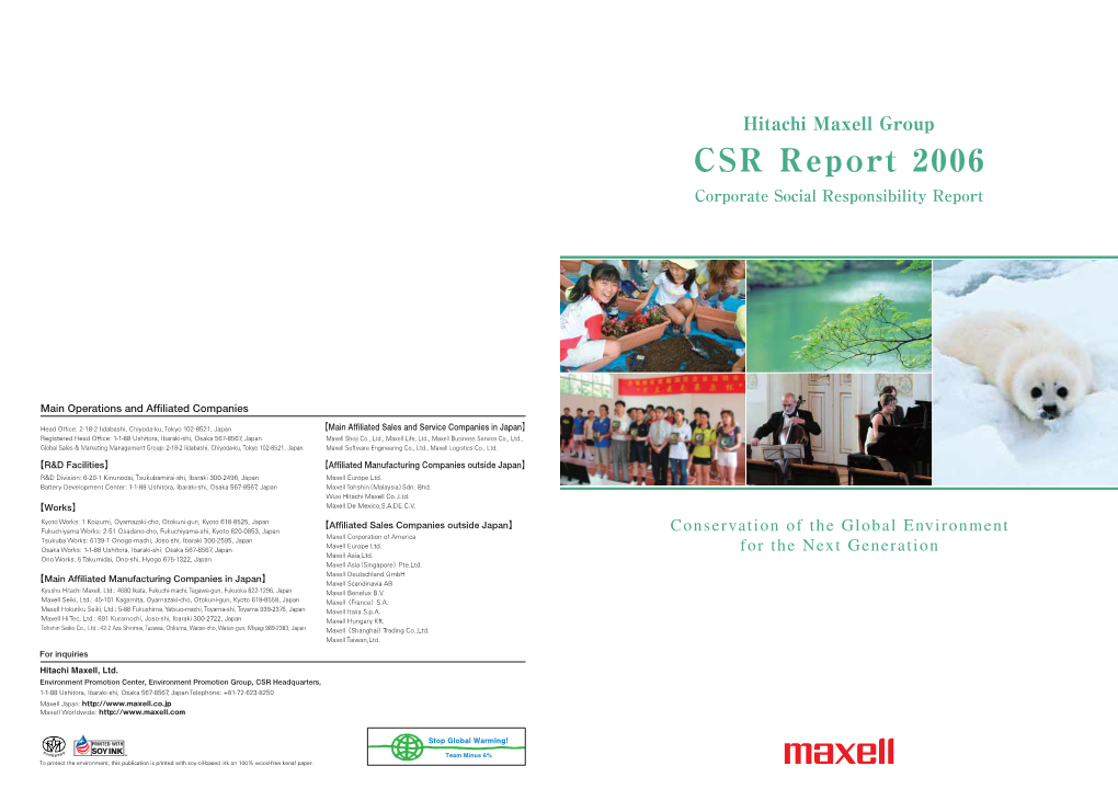 CSR Report 2006 Corporate Social Responsibility Report