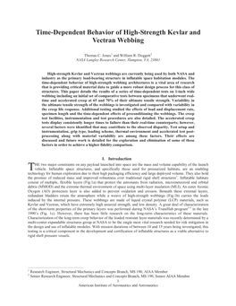 Time-Dependent Behavior of High-Strength Kevlar and Vectran Webbing