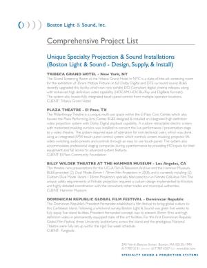 Comprehensive Project List