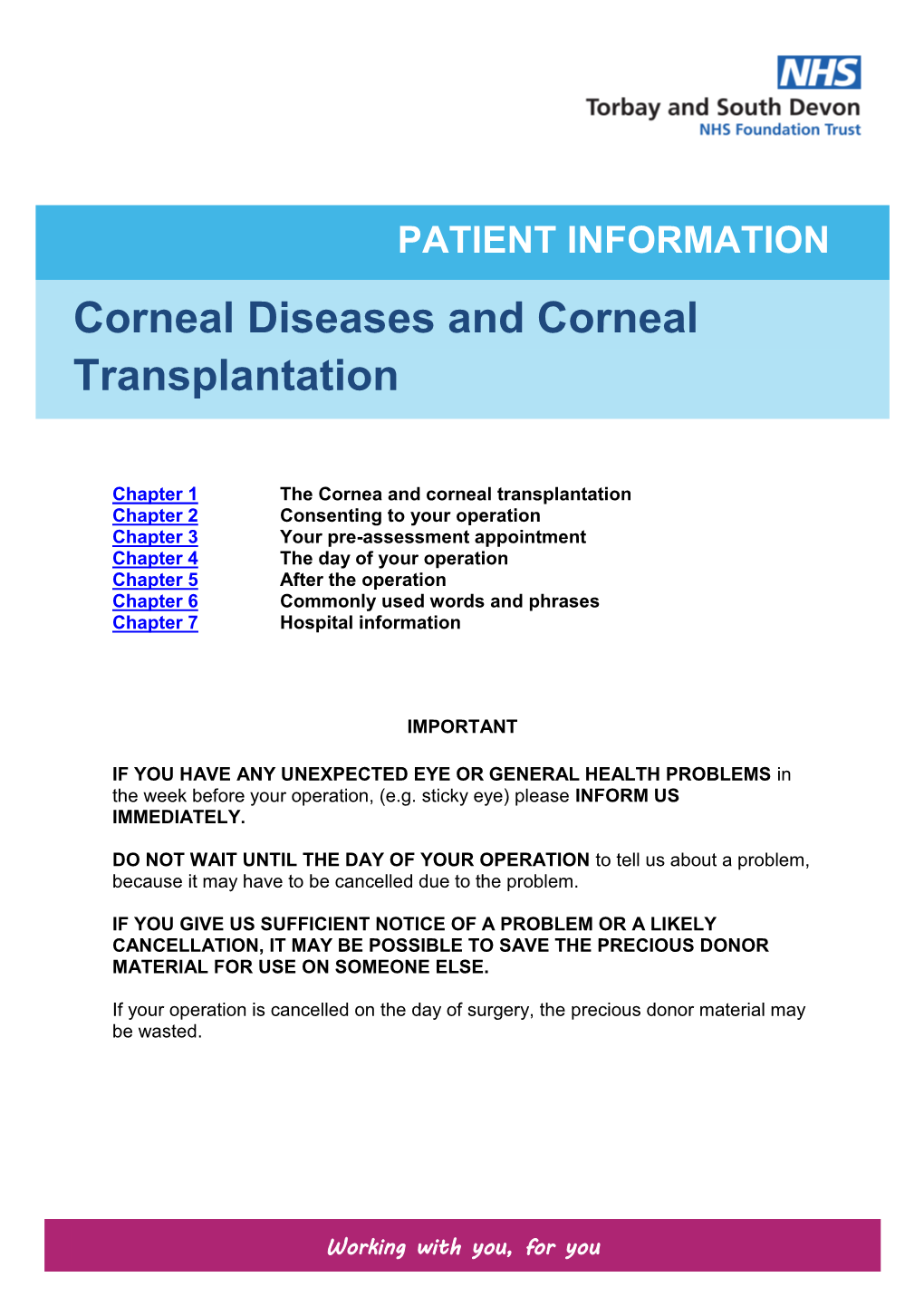 Corneal Diseases and Corneal Transplantation