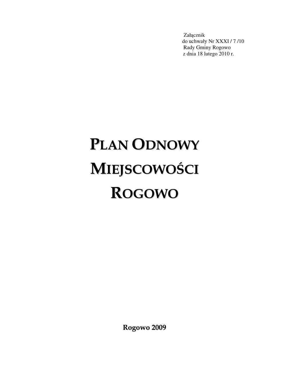 Plan Odnowy Miejscowości Rogowo
