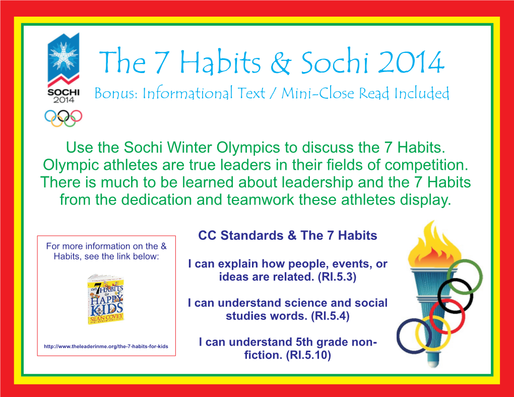 The 7 Habits & Sochi 2014
