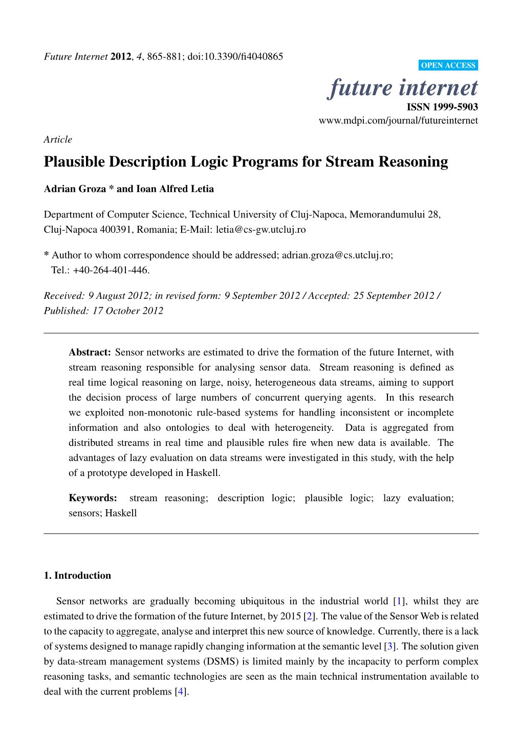 Plausible Description Logic Programs for Stream Reasoning