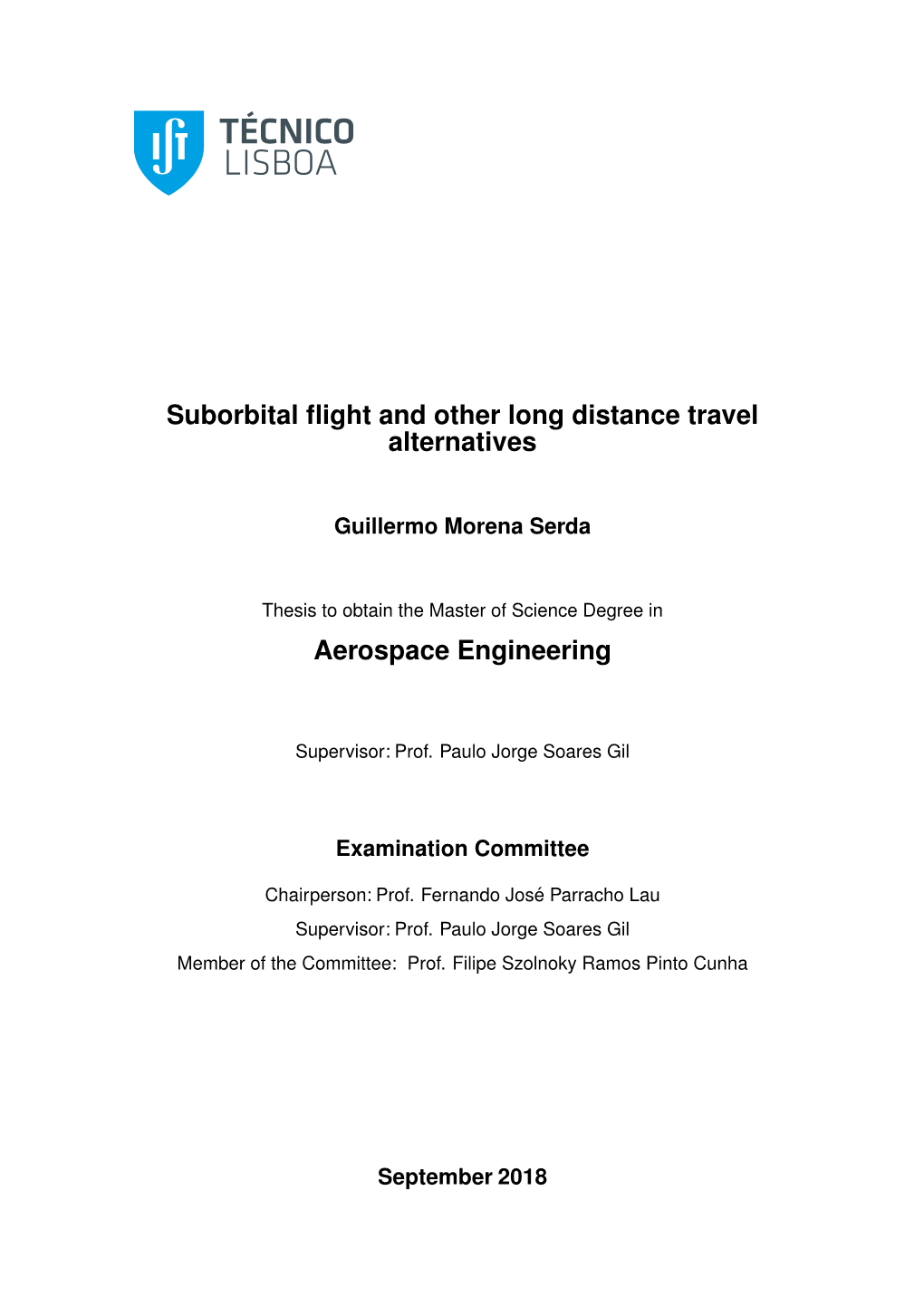 Suborbital Flight and Other Long Distance Travel Alternatives