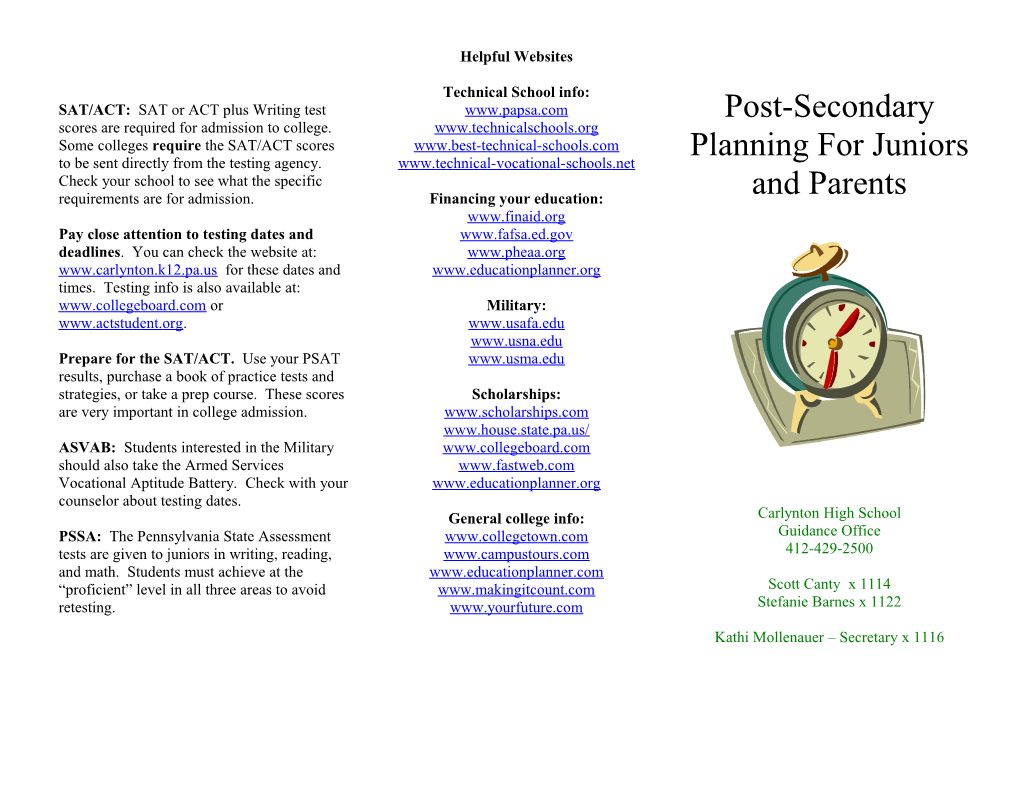 Post-Secondary Planning For Juniors And Parents