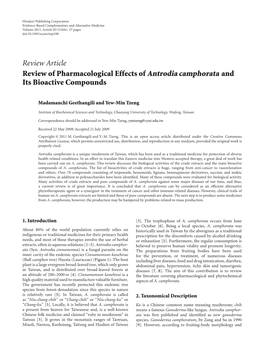 Review of Pharmacological Effects of Antrodia Camphorata and Its Bioactive Compounds