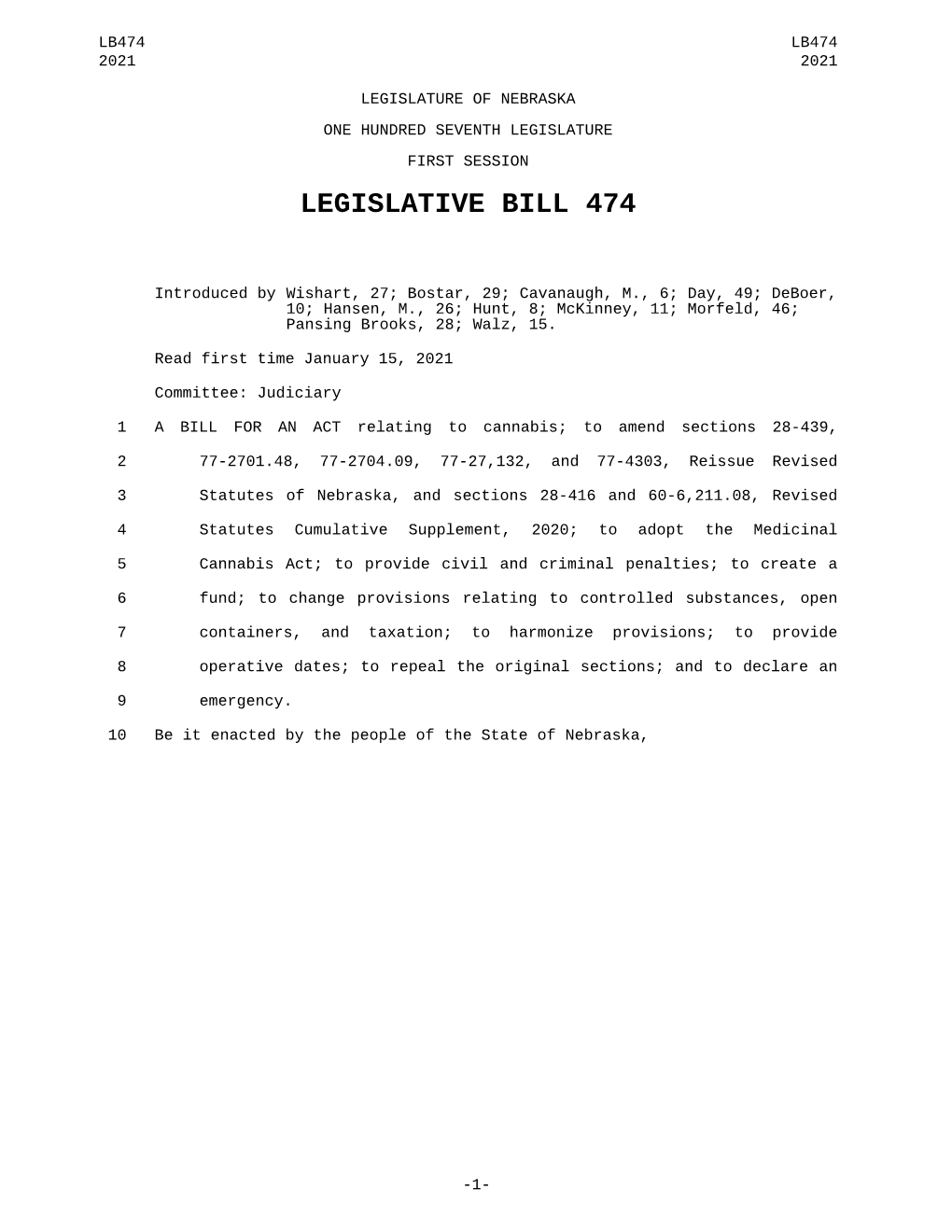 Legislative Bill 474
