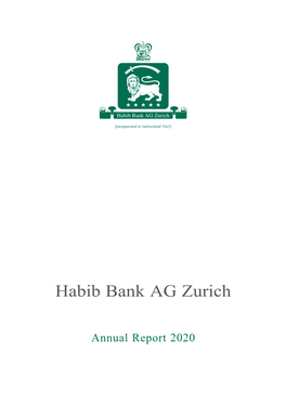 Annual Report 2020 Habib Bank AG Zurich