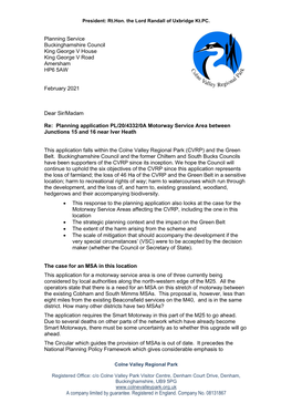 Iver Motorway Service Area Response, February 2021