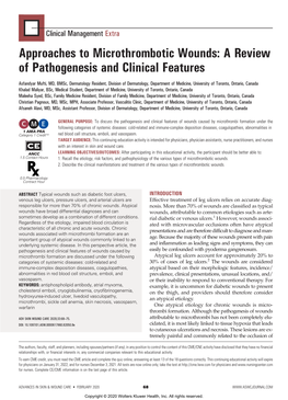 Approaches to Microthrombotic Wounds: a Review of Pathogenesis and Clinical Features