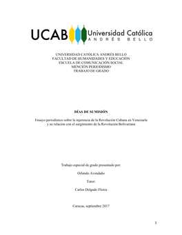 1 Universidad Católica Andrés Bello Facultad De