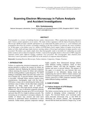 Scanning Electron Microscopy in Failure Analysis and Accident Investigations