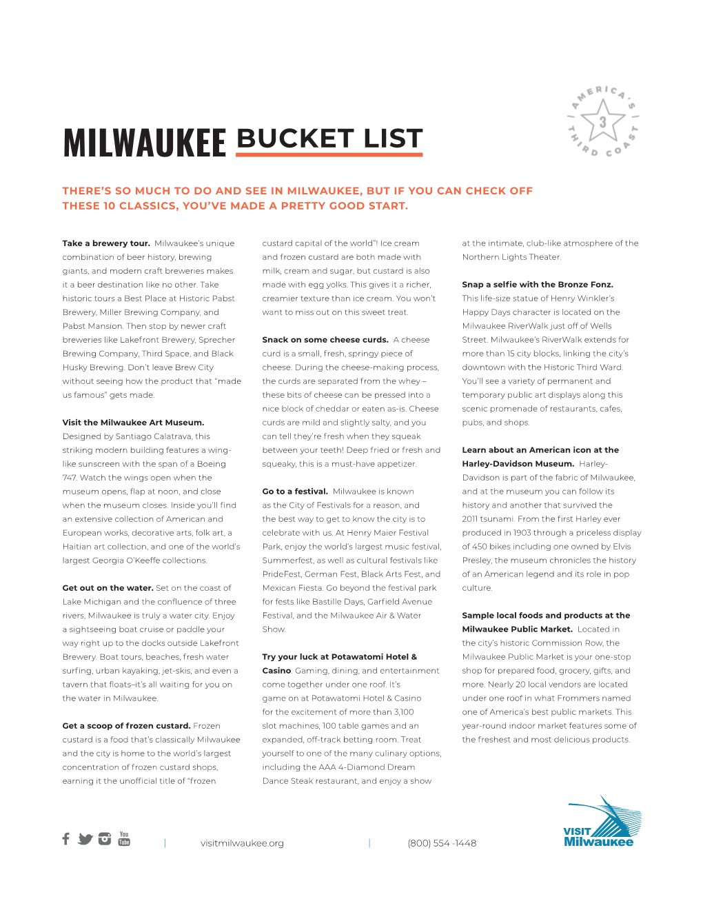 Milwaukee Bucket List