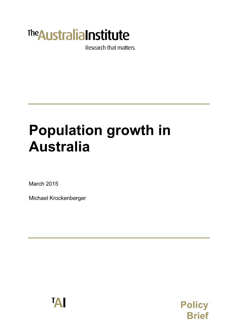 Population Growth in Australia
