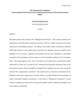 The Managerial Constitution: Understanding What Works in the Constitutional Protection of Social and Economic Rights