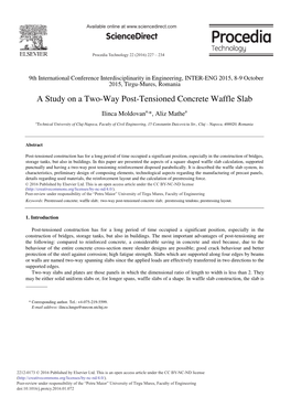 A Study on a Two-Way Post-Tensioned Concrete Waffle Slab