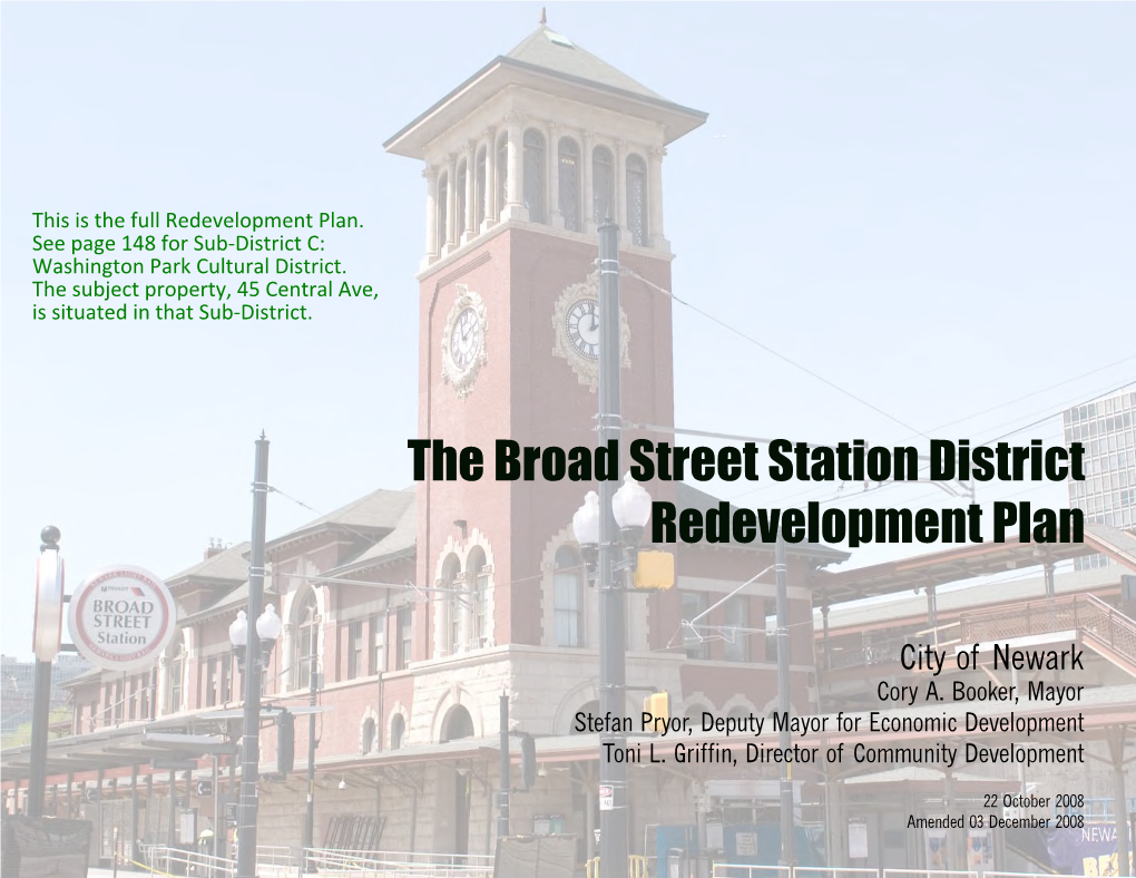 The Broad Street Station District Redevelopment Plan