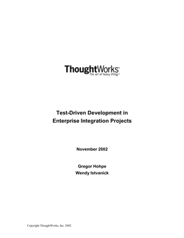 Test-Driven Development in Enterprise Integration Projects