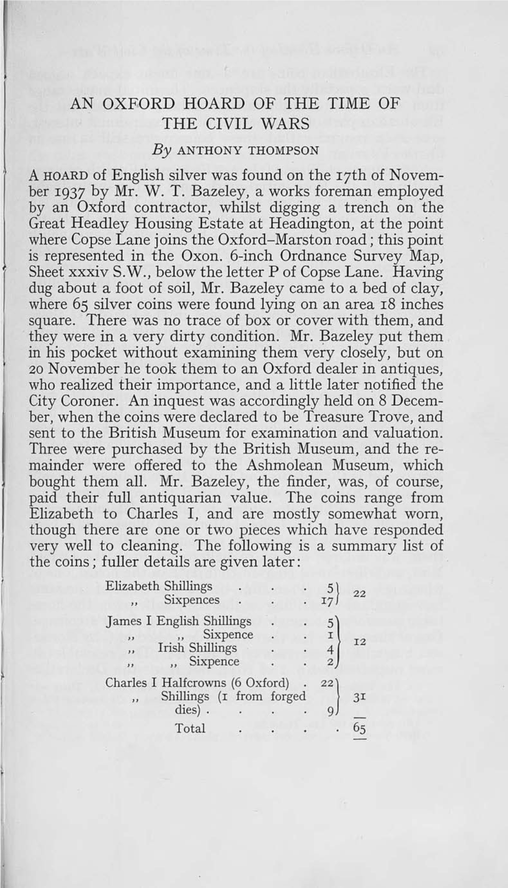 R~} 22 J Ames I English Shillings " Sixpence Irish Shillings " Sixpence Charles I Halfcrowns (6 Oxford) Shillings (R from Forged Dies)