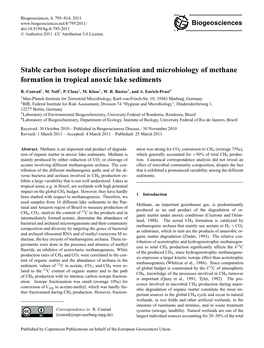 Stable Carbon Isotope Discrimination and Microbiology of Methane Formation in Tropical Anoxic Lake Sediments