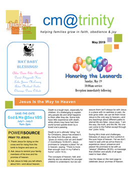 May 2019: Jesus Is the Way to Heaven