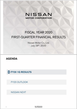 Fiscal Year 2020 First-Quarter Financial Results