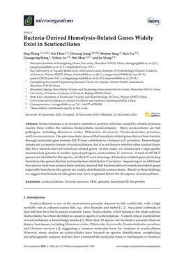 Bacteria-Derived Hemolysis-Related Genes Widely Exist in Scuticociliates