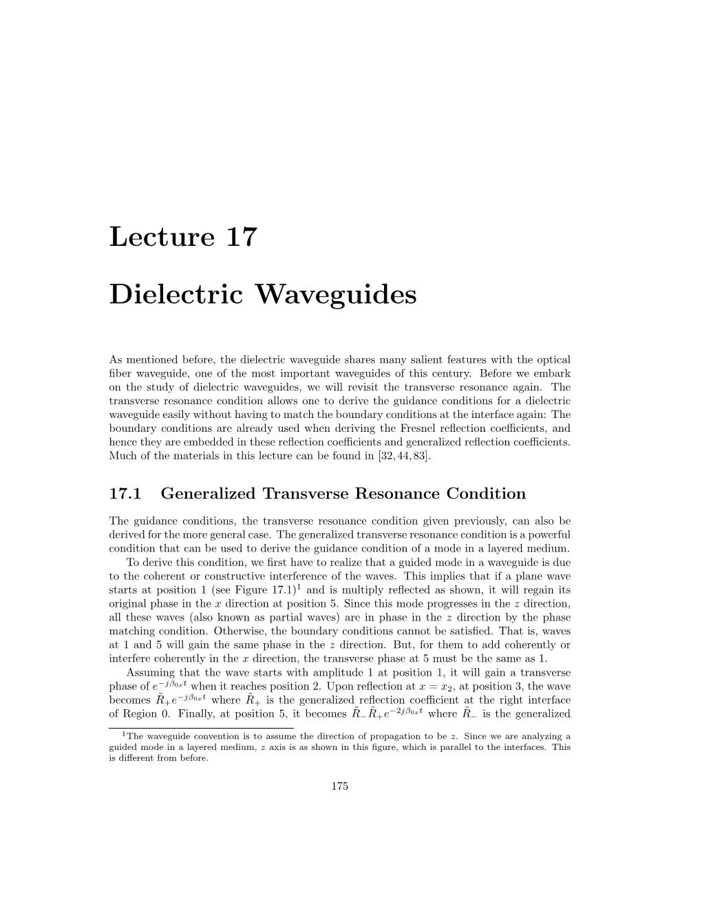 Lecture 17 Dielectric Waveguides