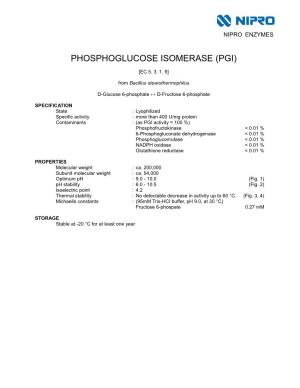 Phosphoglucose Isomerase (Pgi)