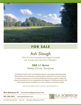 Ash Slough One of a Kind Recreational Property Located Just Minutes from Downtown Memphis