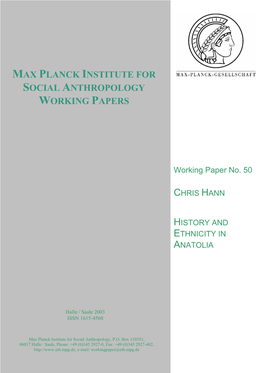 Max Planck Institute for Social Anthropology Working Papers