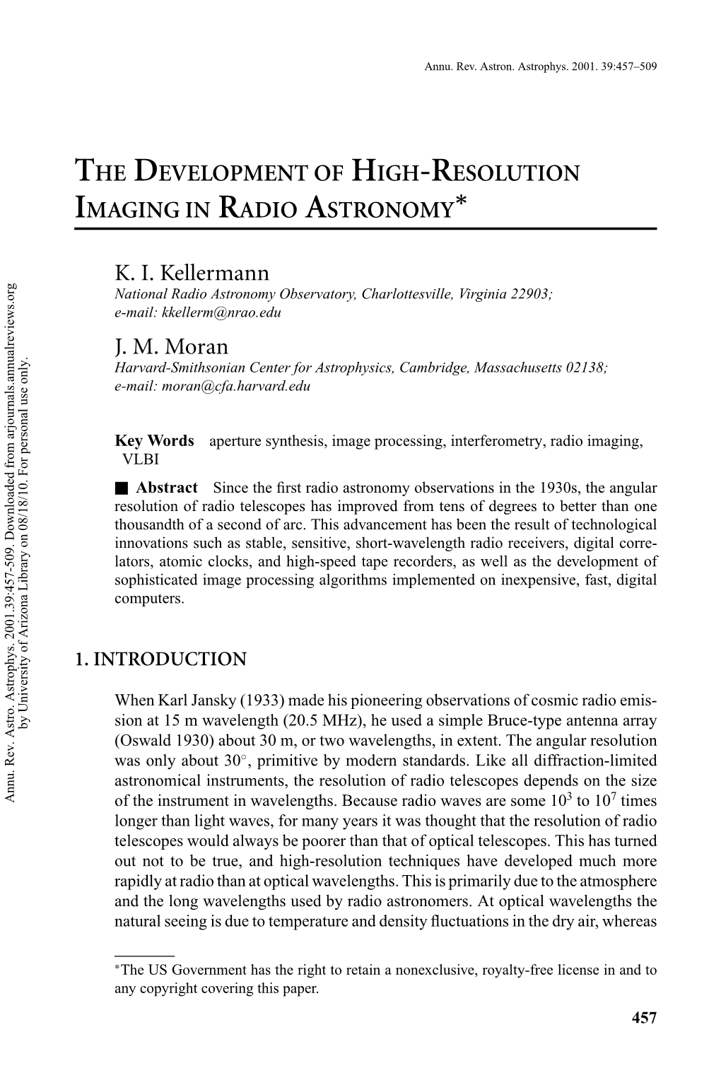 The Development of High-Resolution Imaging in Radio Astronomy