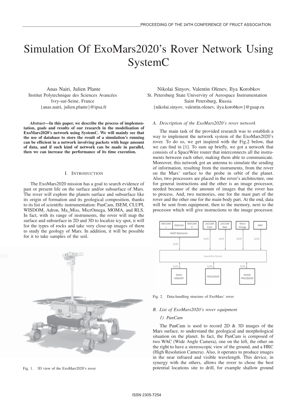Simulation of Exomars2020's Rover Network Using Systemc