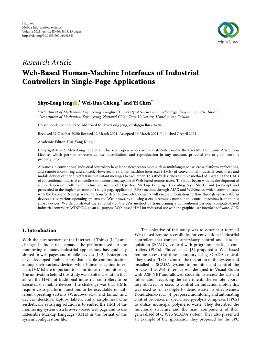 Web-Based Human-Machine Interfaces of Industrial Controllers in Single-Page Applications