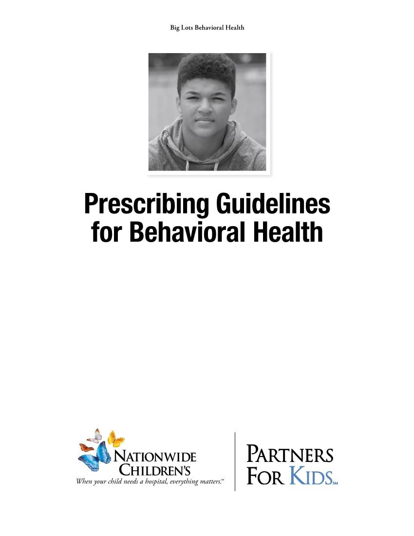 Prescribing Guidelines for Behavioral Health