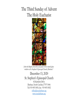 The Third Sunday of Advent the Holy Eucharist