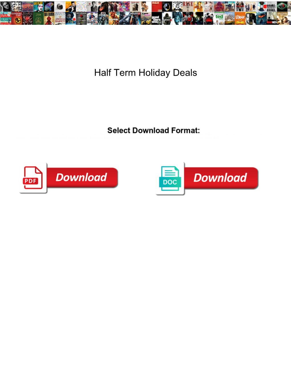 Half Term Holiday Deals